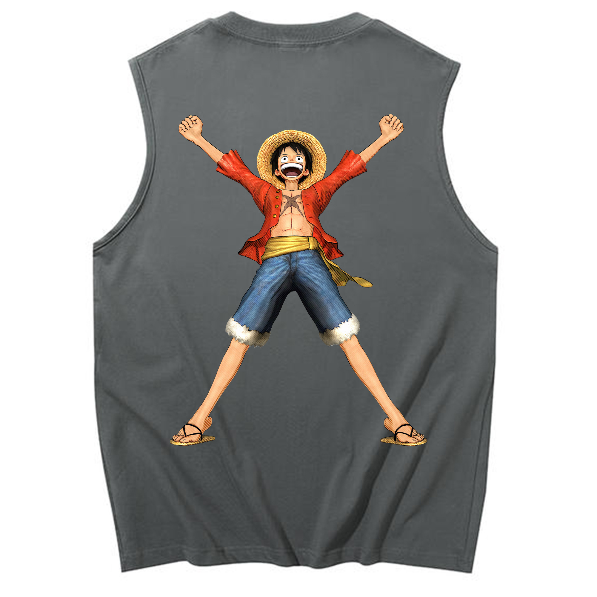 ワンピース モンキー・D・ルフィ ONE PIECE Monkey D. Luffy コットン100％タンクトップ（背面プリント）